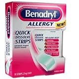 Benadryl Allergy Quick Dissolve Strips, Vanilla Mint For Allergy Relief - 10 Ea