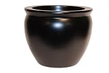 Fiberglass Planter - Pusan Style, Round Planter, Matte Black Color, 9