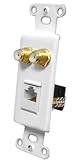 OEM Systems Pro-Wire Combination Jack Plate (2 F-Coax, 1 RJ-45), White