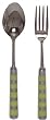 Decorative Salad Server Set with Yellow Resin Handles