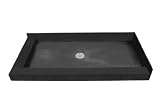 Tile Redi 3054CDL-PVC Black 3054 54 x 30 Shower Pan with Double-Curb (Front and Left Sides) and Ce
