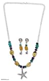 Amber and amethyst jewelry set, 'Gift from the Sea'