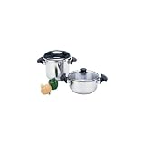 New Precise Heat 4pc Surgical Stainless Steel Pressure Cooker Set Phenolic Handles Gift Boxed
