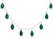 14k Yellow Gold, May Birthstone, Green Chalcedony Briolette Station Necklace, 16