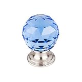 Top Knobs TK123BSN Blue Crystal 1 1/8