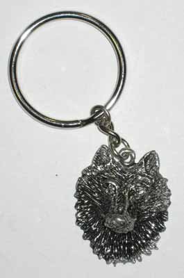 Pewter Wolf Key Ring