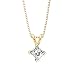 0.91 ct. F - VS2 Princess Cut Diamond Solitaire Pendant with Chain