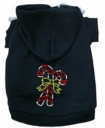Candy Cane Holiday Hooded Dog Sweatshirt Size XL