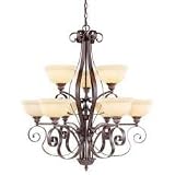 Manchester - 9 Light Uplight Chandelier Lighting Fixture - Imperial Bronze - B1803
