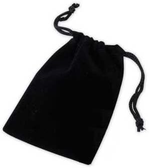 Black Velvet Elegant High Quality Jewelry Party Favor Gift Drawstring Pouch (Large)