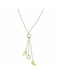 14K Gold Dolphins Lariat with 2in ext Necklace 16 Inches