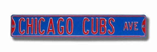 CHICAGO CUBS "CHICAGO CUBS AVE" Authentic METAL STREET SIGN (6" X 36")
