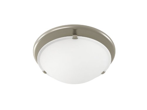 Broan 761BN Decorative Ventilation Bath Fan with Light Brushed Nickel Finish with White Alabaster Glass