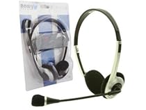 Easy Touch Computer Headphone Microphone, PC Stereo Headset (Silver) ET-278, for Notebook, Computer, Game, Internet Chat, Conference, Skype Web phone, MP3; Features: Noise Suppression, Mini Jack Port, Volume Regulation Control, by EasyTouch