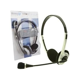Easy Touch Computer Headphone Microphone, PC Stereo Headset (Silver) ET-278, for Notebook, Computer, Game, Internet Chat, Conference, Skype Web phone, MP3; Features: Noise Suppression, Mini Jack Port, Volume Regulation Control, by EasyTouch