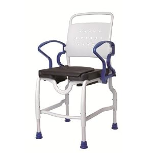 Konstanz Shower Commode Chair in Grey / Blue