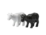 Present Time Ceramic Cow Salt and Pepper Set, Black and White