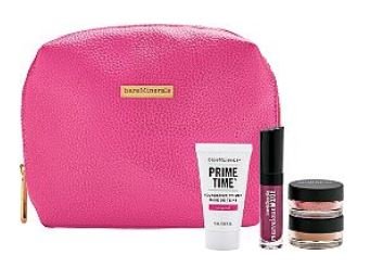 bareMinerals 5 Piece Set with Prime Time Primer, Tinted Mineral Veil, Blush in Laughter, Marvelous Moxie in Dare Devil and Cosmetics Bag bareMinerals 5 Piece Set with Prime Time Primer, Tinted Mineral Veil, Blush in Laughter, Marvelous Moxie in Dare Devil and Cosmetics Bag