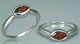 Marquise Cut Garnet Ring Sterling Silver