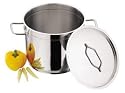 Large 8 Litre, 24cm Stock Pot, Casserole, Soup or Pasta Pan with Lid in Stainless Steel