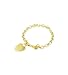 Ladies 14k Yellow Gold Solid Heart Love Charm Bracelet