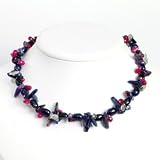 Amethyst Fluorite Lapis Grn Prpl Pearl Strwbrry Qtz 16 In - Lobster Claw - JewelryWeb
