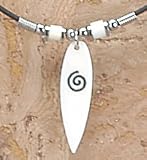 Hawaiian Bone Carving Surfboard Pendant