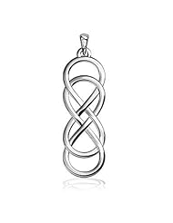 Medium Double Infinity Symbol Charm, Best Friends Forever Charm, Sisters Charm, 6.5mm x 19.5mm in Sterling Silver