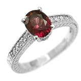 1.39ct AAA Pink Tourmaline and Diamonds Engagement Ring 14k White Gold Antique Style