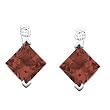 14K White Gold Mozambique Garnet and Diamond Earrings