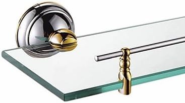 Contemporary Chrome Finish Glass Shelf With Rail