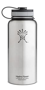 Hydro Flask Insulated Wide Mouth Stainless Steel Water Bottle, Classic Stainless, 32-Ounce