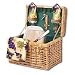 Picnic Time Napa 11.75in. Willow Basket w/ Wine & Cheese Service For 2 (Hunter Green)