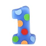 Big 1 Dots Boy Blue Candle