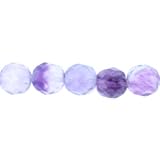 Fluorite : Round-Faceted - 6mm Diameter, Sold by: 16 Inch Strand with Angel Mountain Beads Heart Charm (.625 x .570 inches)
