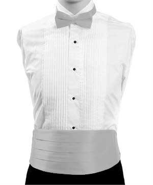 Boy's Cummerbund & Bowties Set - Silver