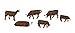 Bachmann Trains - FIGURES - COWS - BROWN & WHITE (6pcs/pk) - HO Scale