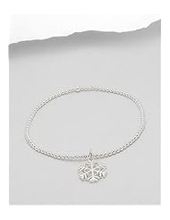 Snow flakes Stretch Bracelet In 92.5 Sterling Silver