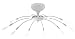 Penne Chrome Finish 10 Light Halogen Semi Flush Pendant 10X10 Watt Lamps