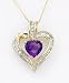 14k Gold Amethyst (1-5/8 ct. t.w.) & Diamond (1/5 ct. t.w.) Heart Pendant