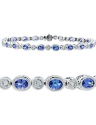 Tanzanite and Diamond bracelet in 14kt white gold
