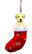 Santa's Little Pals Yellow Labrador Stocking Christmas Ornament