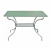 sage green metal rectangular table - suitable for the garden or inside - 117cm L x 77cm W x 74cm H