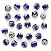 Czech Cathedral Glass Beads 6mm Cobalt Blue with Silver Ends (25)
