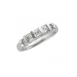 Platinum 3/4 ct. Princess and Baguette Cut Diamond Anniversary Band