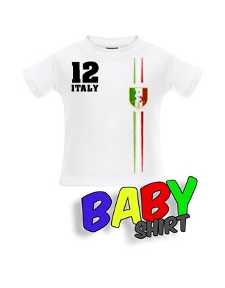 ITALY FAN SHIRT – ITALIEN – BABY – WEISS – T-SHIRT by Jayess-Baby Gr. 92/98