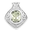14K White Gold Prasiolite (Green Amethyst) Pendant