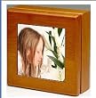 Custom Photo Box - Wooden Cherry Colored Box w/4.25" tile inset Created from Your Favorite Photo
