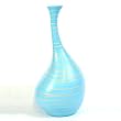 EXP Handmade Blue Ceramic Table Art Flower Vase With Striking Line Accents