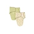 Summer Infant 2 Pack 100% Oragnic Cotton Knit Swaddleme, Ivory/Green